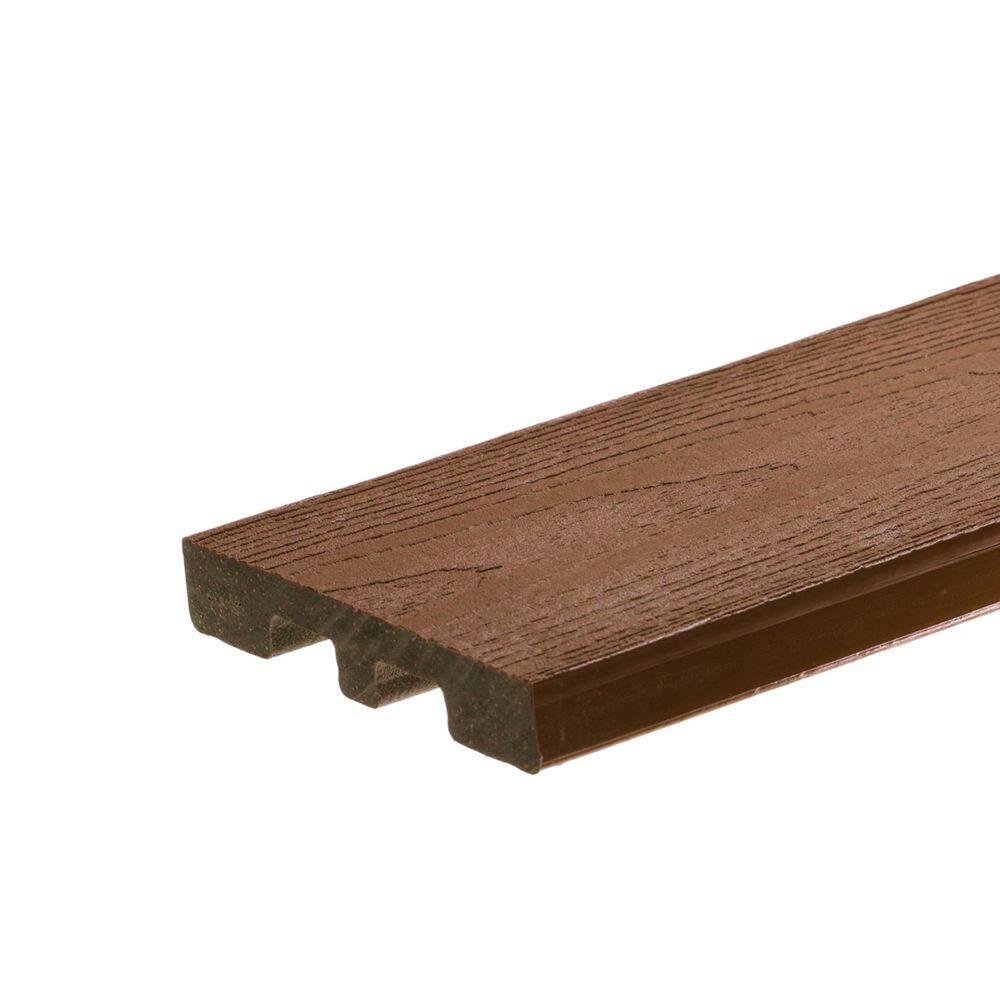 Optima LT Dekk 1 in. x 5.25 in. x 3 in. Tanned Leather Composite Deck Board Sample