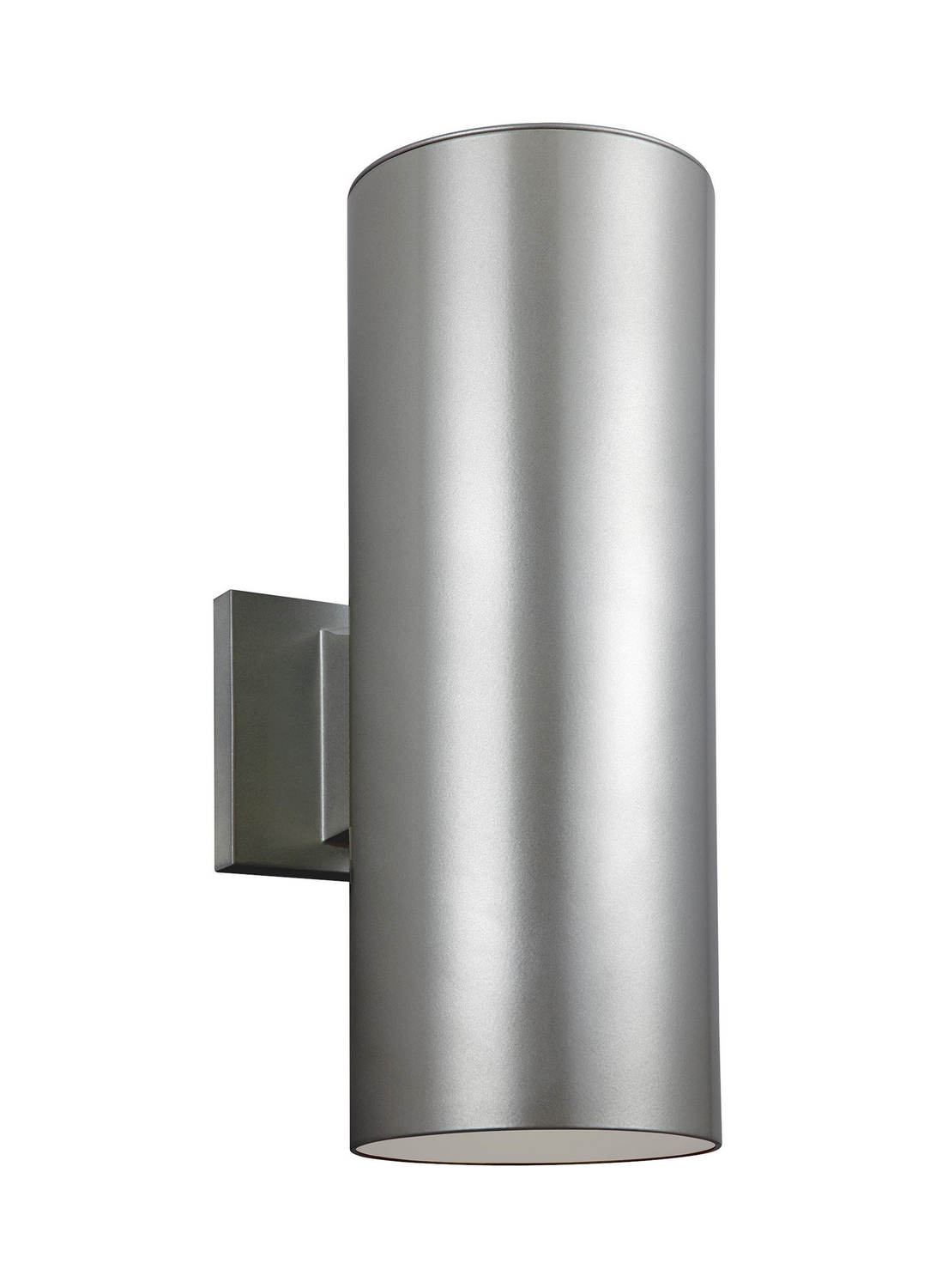 Painted Brushed Nickel LED Outdoor Wall Lantern from the Outdoor Cylinders Collection