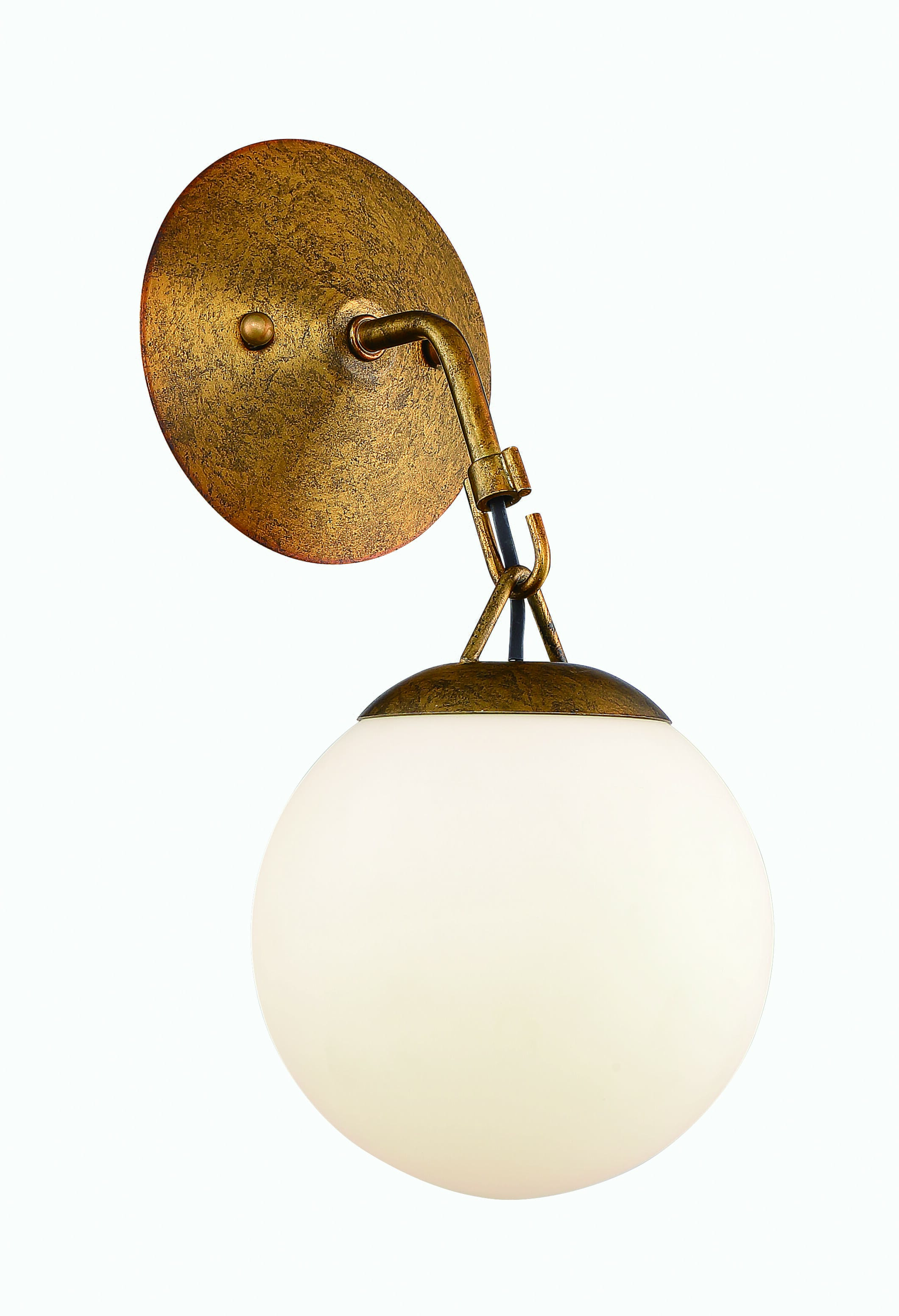Patina Aged Brass One Light Wall Sconce from the Orion Collection