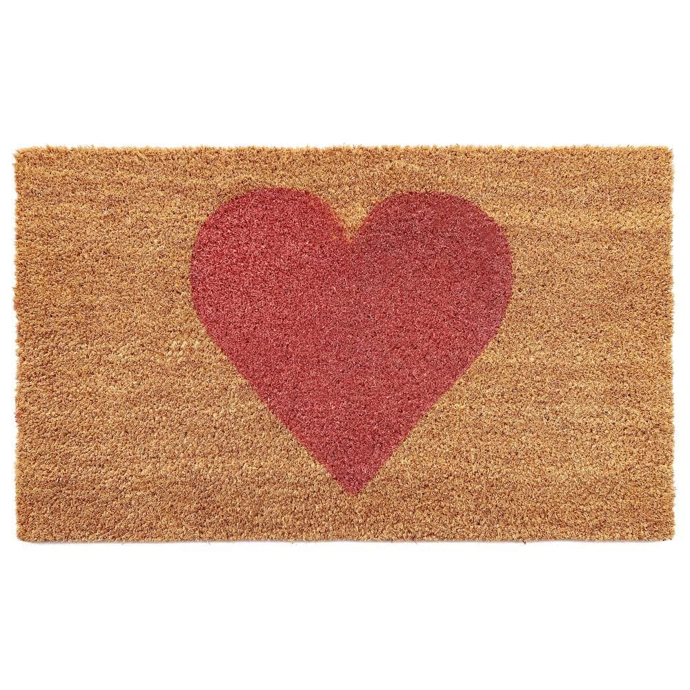 Pink Heart Doormat, 17" x 29"
