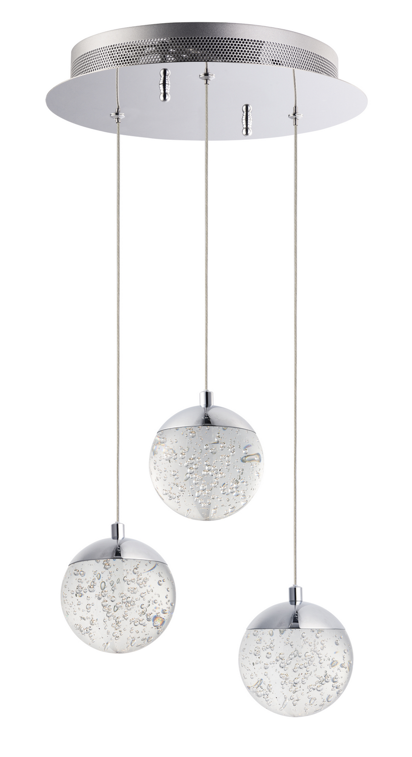 Polished Chrome LED Pendant from the Orb II Collection