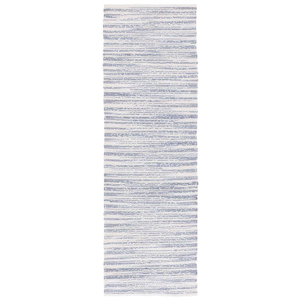 Renewal 2 ft. x 8 ft. Blue/Ivory Abstract Striped Runner Rug