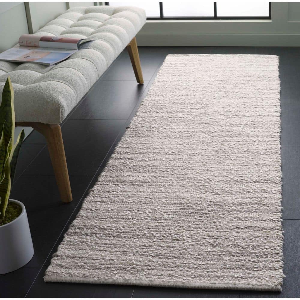 Renewal 2 ft. x 8 ft. Gray/Ivory Abstract Striped Runner Rug
