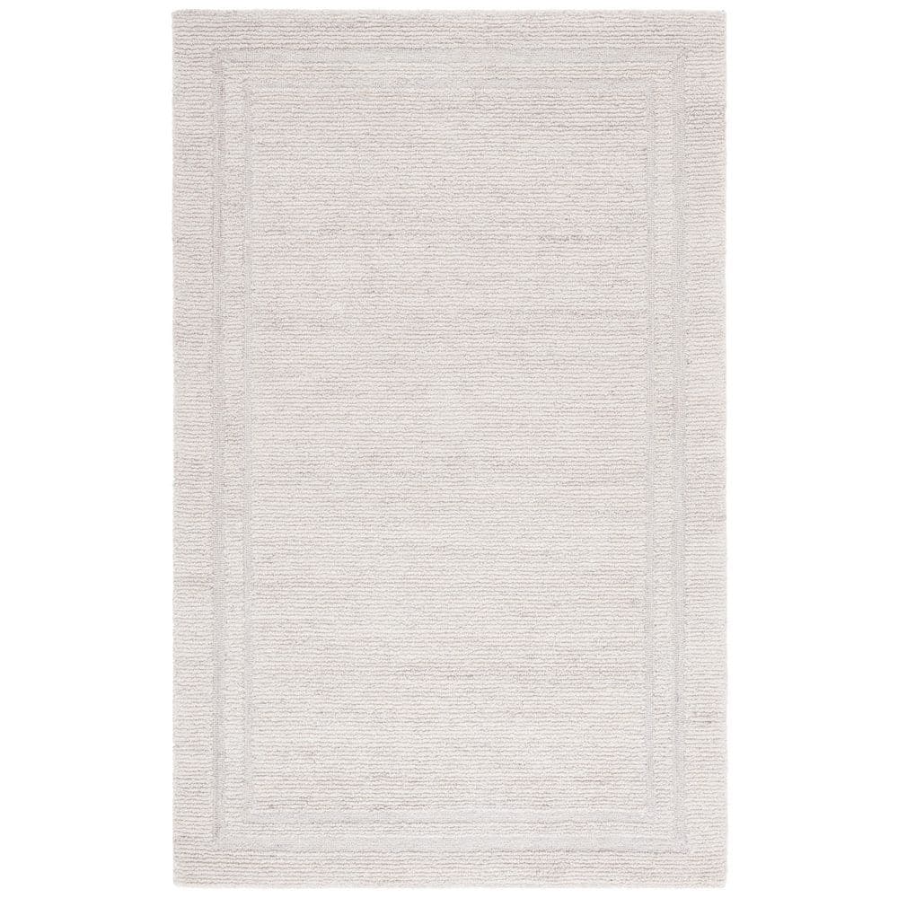 Renewal 3 ft. x 5 ft. Light Beige Solid Border Area Rug