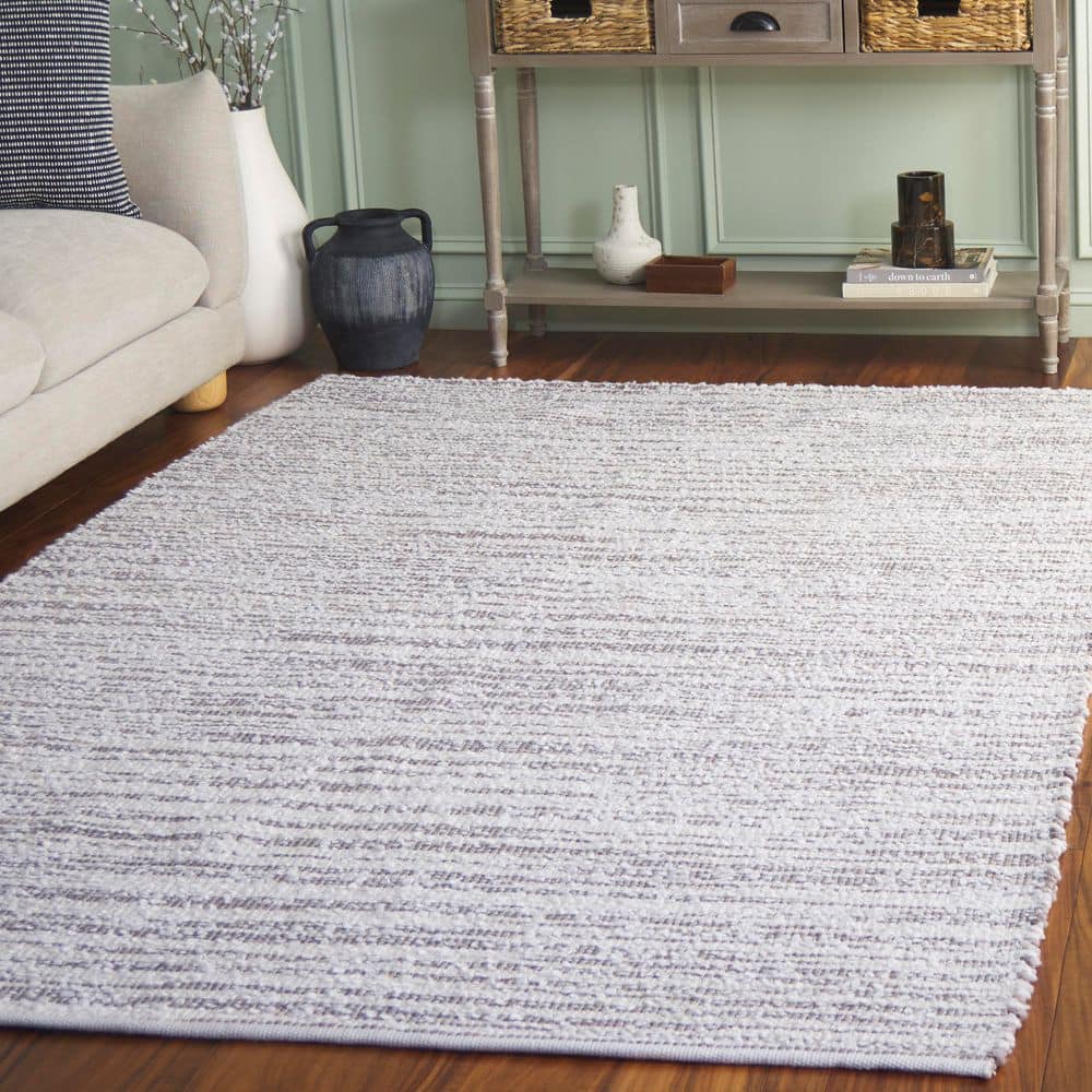 Renewal 4 ft. x 6 ft. Gray/Ivory Abstract Striped Area Rug