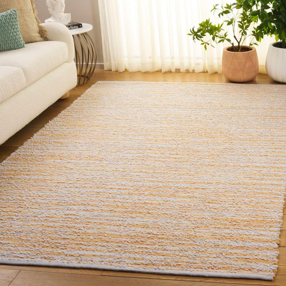 Renewal 4 ft. x 6 ft. Orange/Ivory Abstract Striped Area Rug