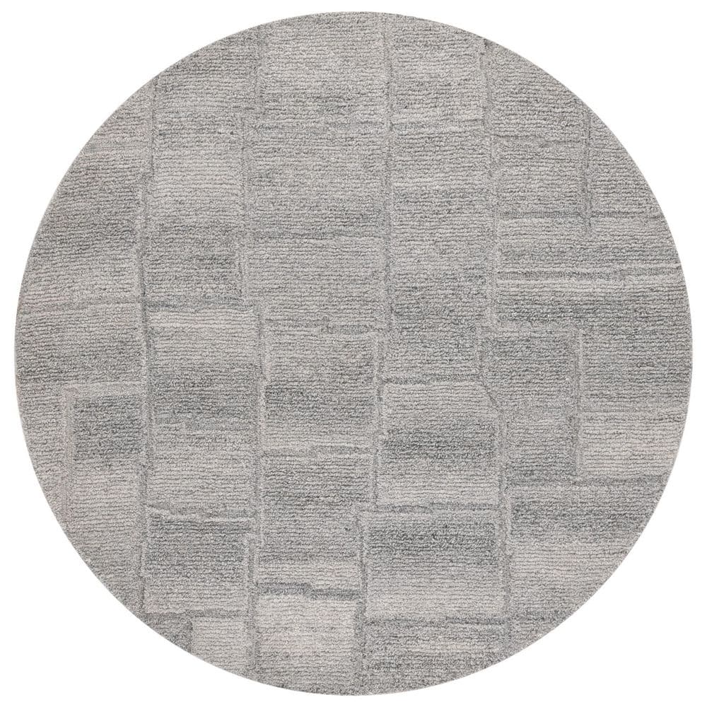 Renewal 6 ft. x 6 ft. Gray Solid Tabular Round Area Rug