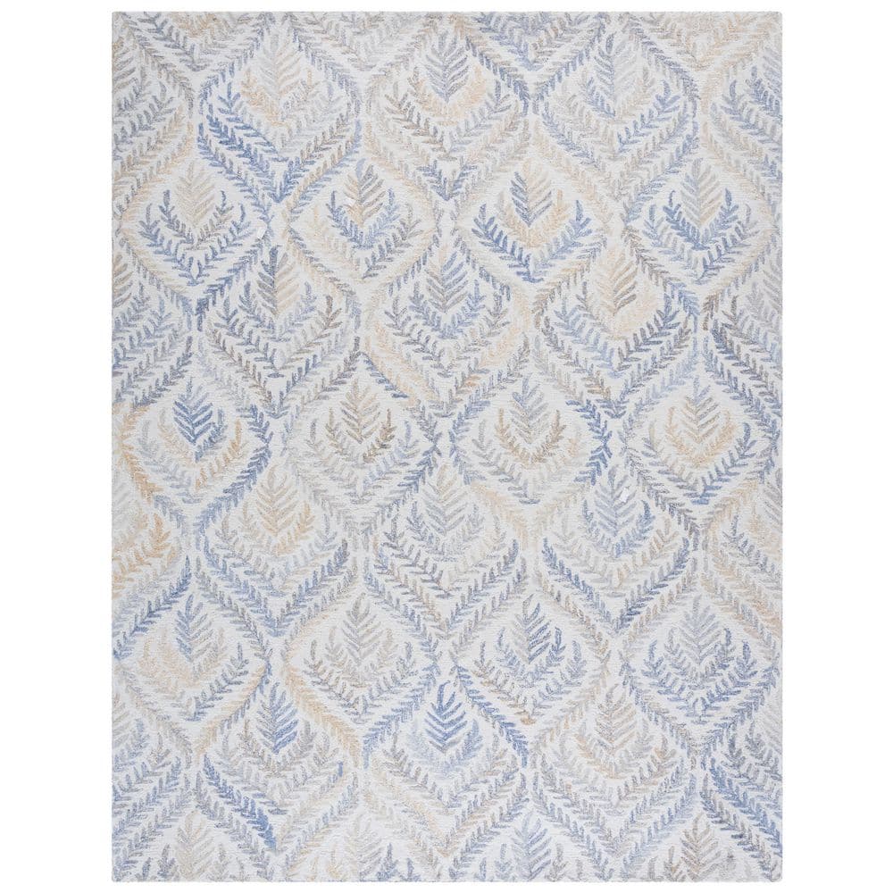 Renewal 8 ft. x 10 ft. Beige/Gray Diamond Leaf Area Rug