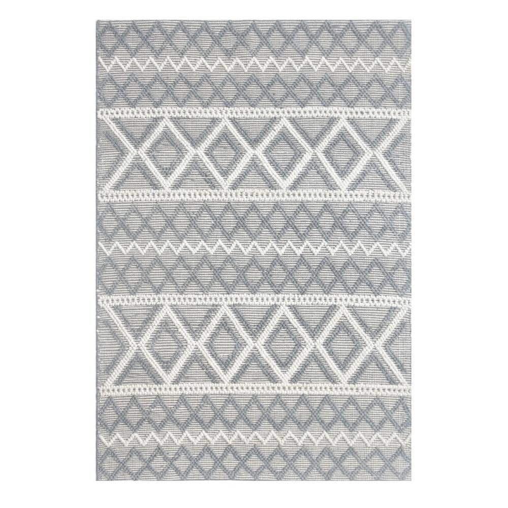 Renewed 9 ft. x 13 ft. Gray Moroccan Upcycled Handwoven Area Rug