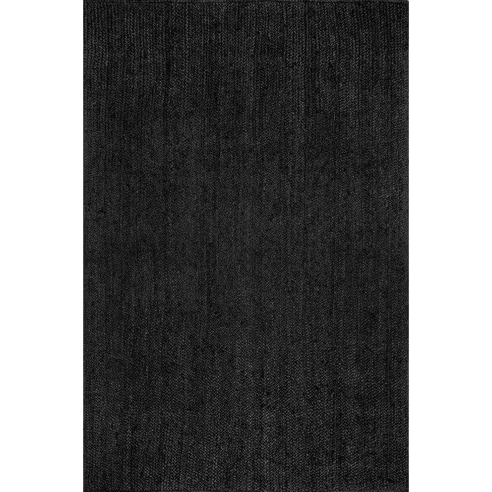 Rigo Chunky Loop Jute Black Doormat 2 ft. x 3 ft. Farmhouse Area Rug