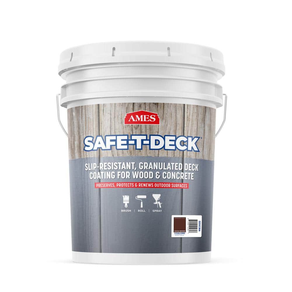 Safe-T-Deck 5 gal. Cocoa Brown Slip Resistant Waterproof Deck Coating