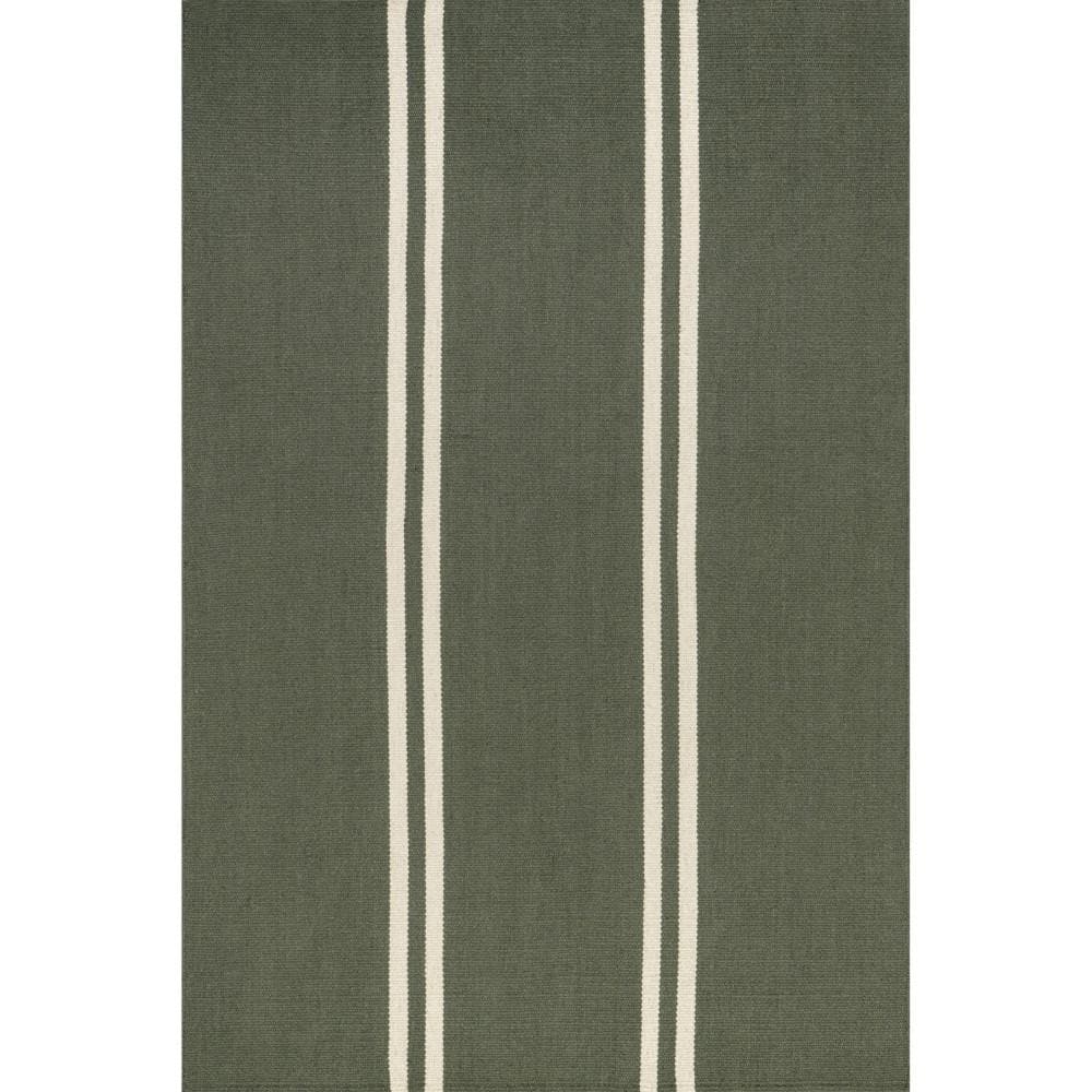Sage Green 8 ft. x 10 ft. Elowen Double Striped Wool Indoor/Outdoor Patio Rug