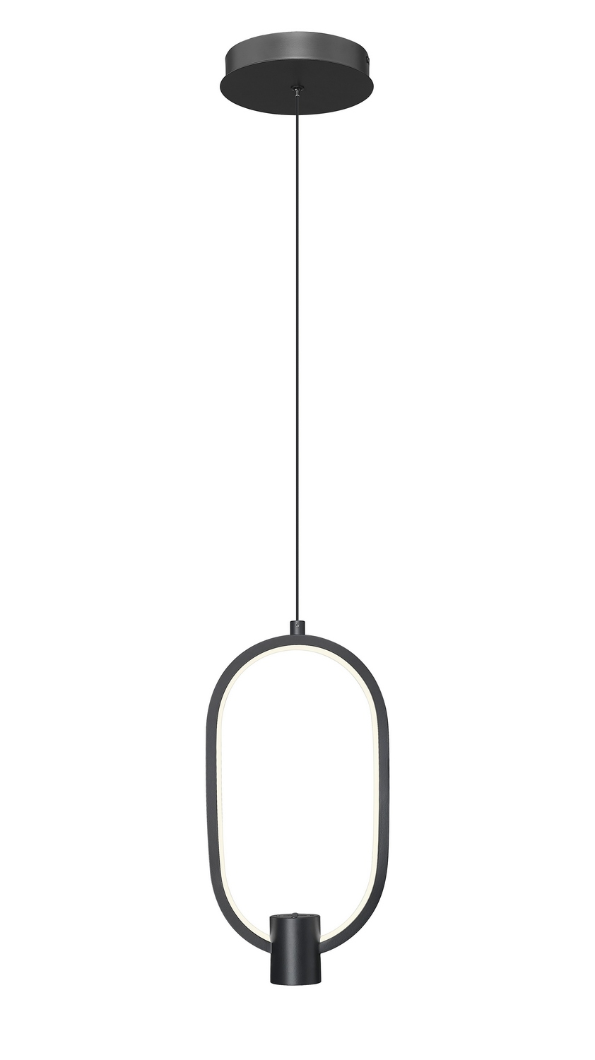 Saros 1-Light LED Pendant in Matte Black