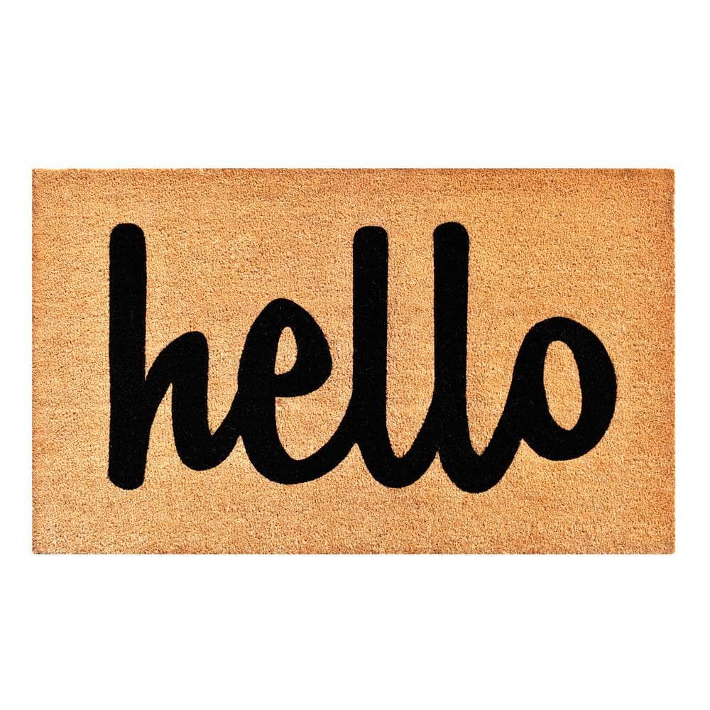 Script Hello Doormat, 24" x 48"