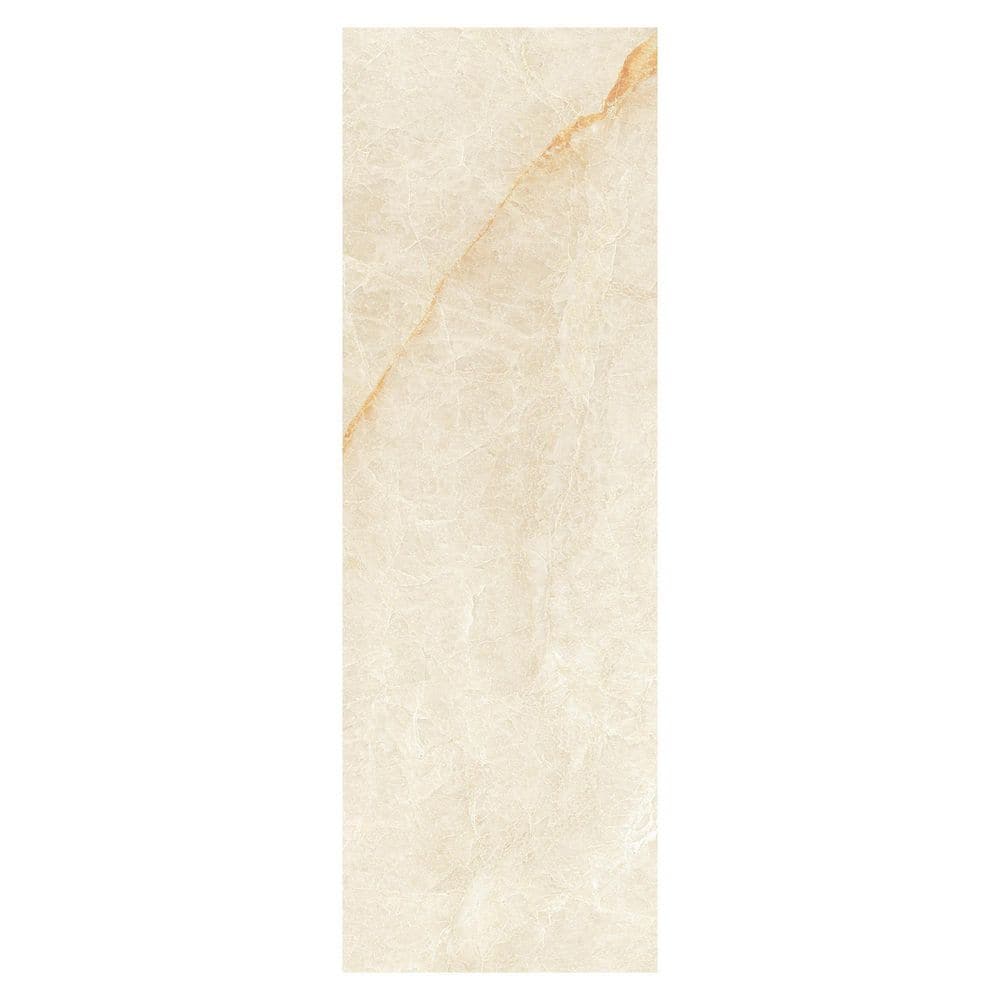 Spanish Solario Gold 4 in. x 12 in. Matte Marble Look Porcelain Floor and Wall Tile Sample