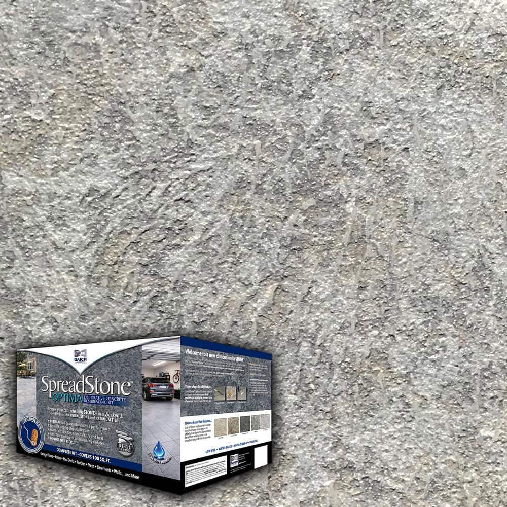 SpreadStone OPTIMA 2.5 gal. Summit Grey Satin Interior/Exterior Decorative Concrete Resurfacing Kit