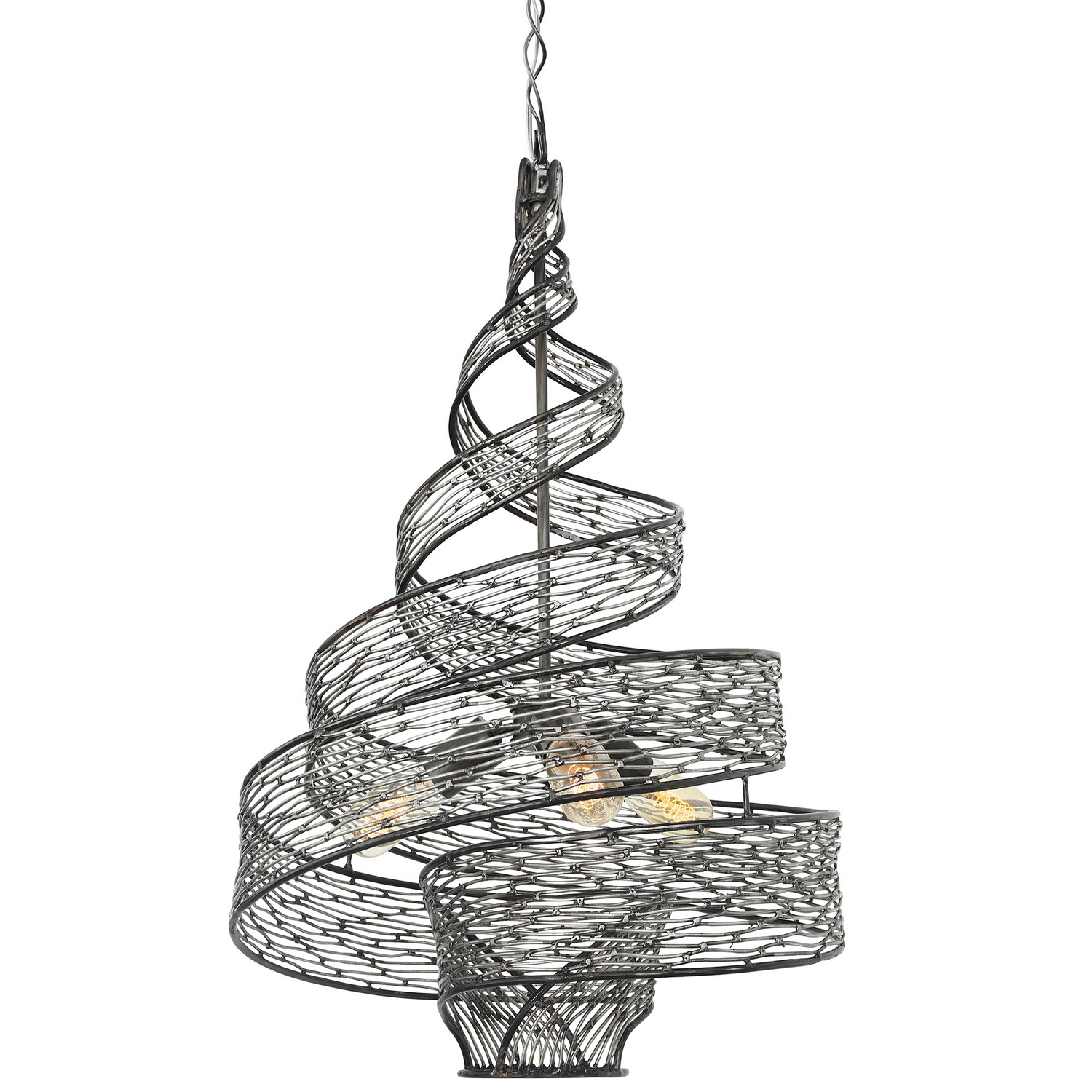 Steel Three Light Pendant from the Flow Collection