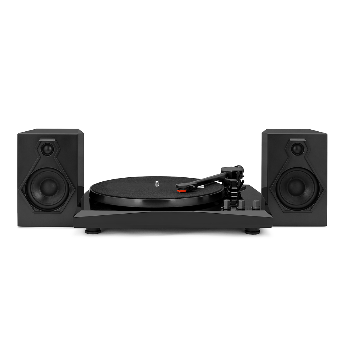 Stereo Turntable System with Speakers - Black