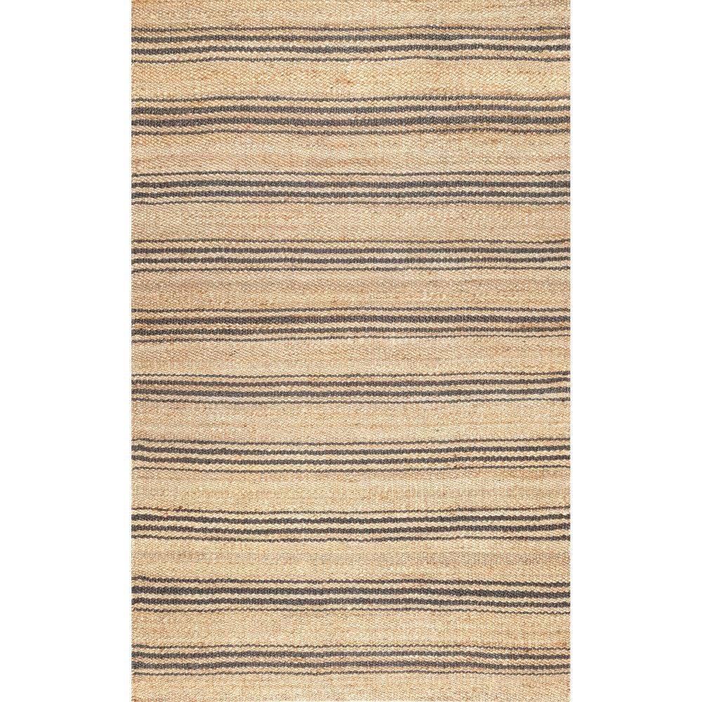 Sycamore Striped Jute Natural 12 ft. x 15 ft. Indoor/Outdoor Patio Area Rug