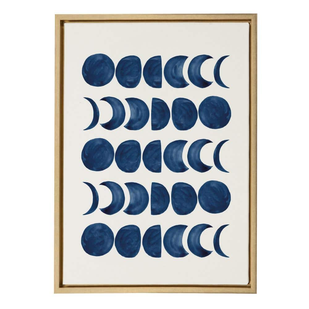 Sylvie "901 Moon Phases Flinen" by Teju Reval of SnazzyHues 24 in. x 18 in. Framed Canvas Wall Art