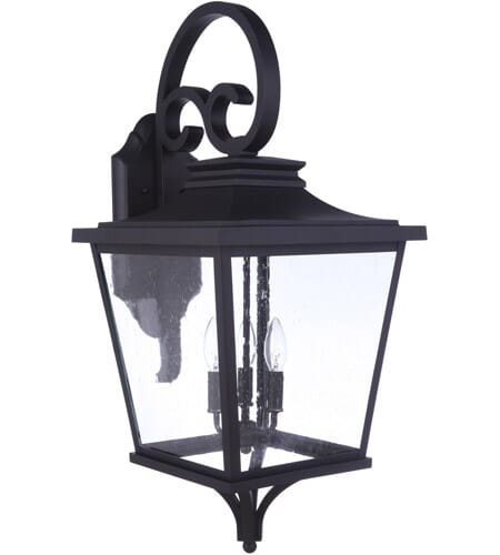 Textured Black Three Light Outdoor Wall Mount from the Tillman Collection