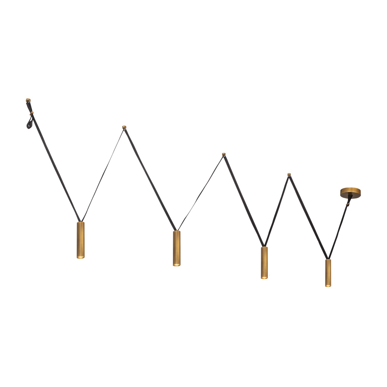 Vintage Brass LED Linear Pendant from the Mason Collection