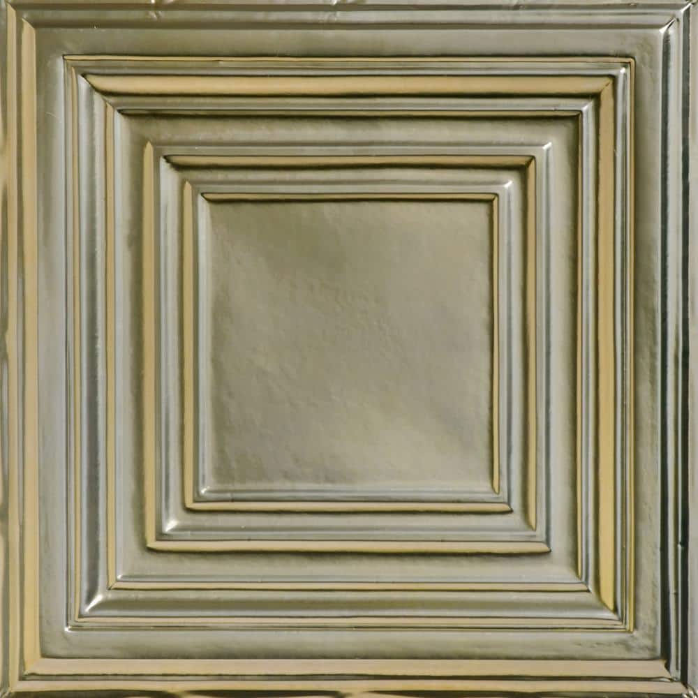 Williamsburg Gold Nugget 2 ft. x 2 ft. Decorative Lay-in Tin Ceiling Tile (48 sq. ft./case)