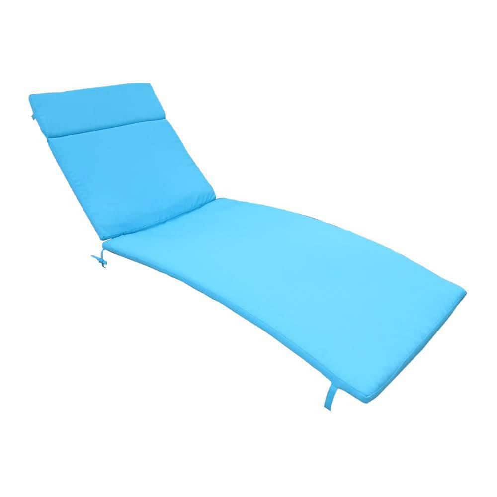 27.5 x 30.25 1-Piece Outdoor Chaise Lounge Cushion (without Chaise Lounge) in Blue