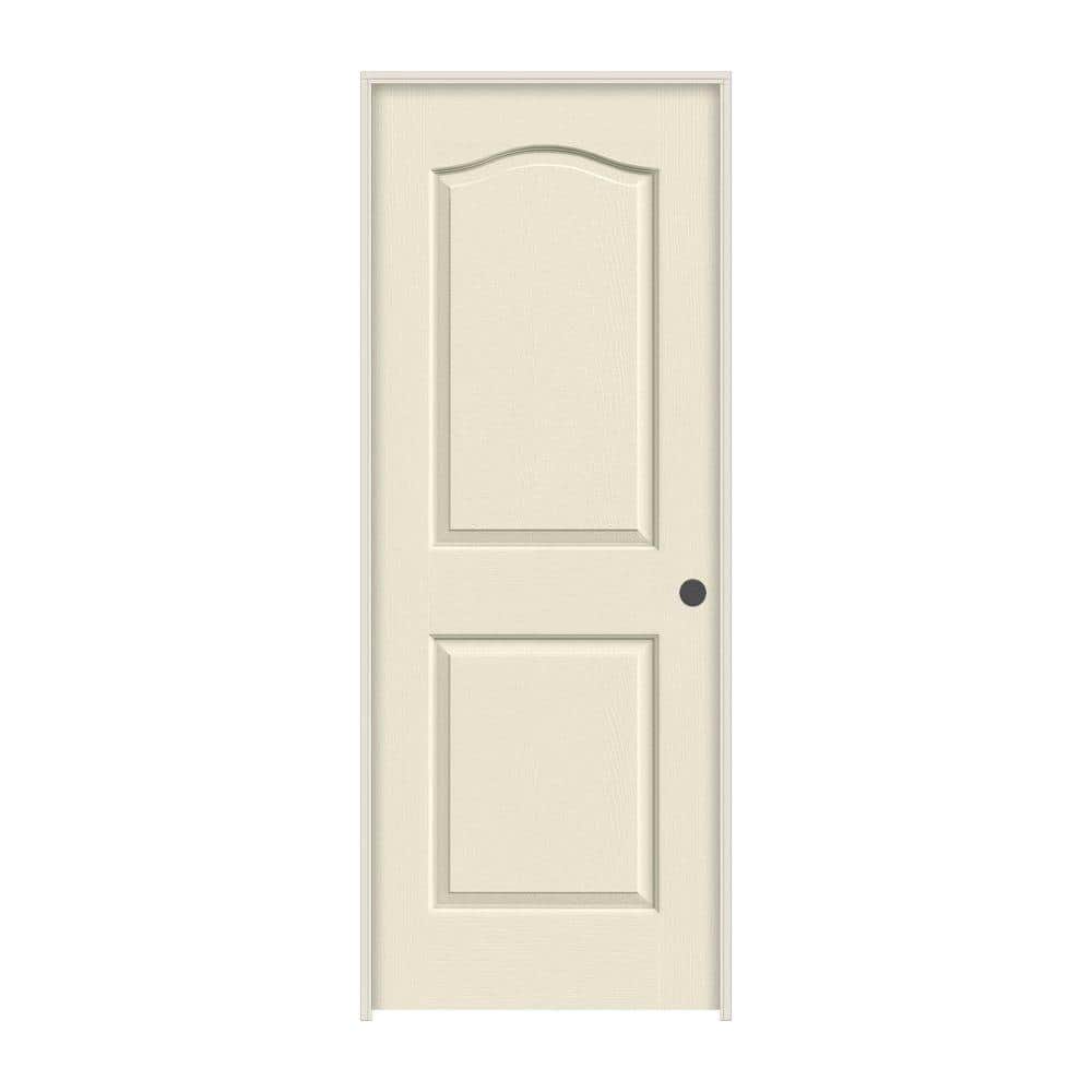 30 in. x 80 in. Camden Primed Left-Hand Textured Solid Core Molded Composite MDF Single Prehung Interior Door