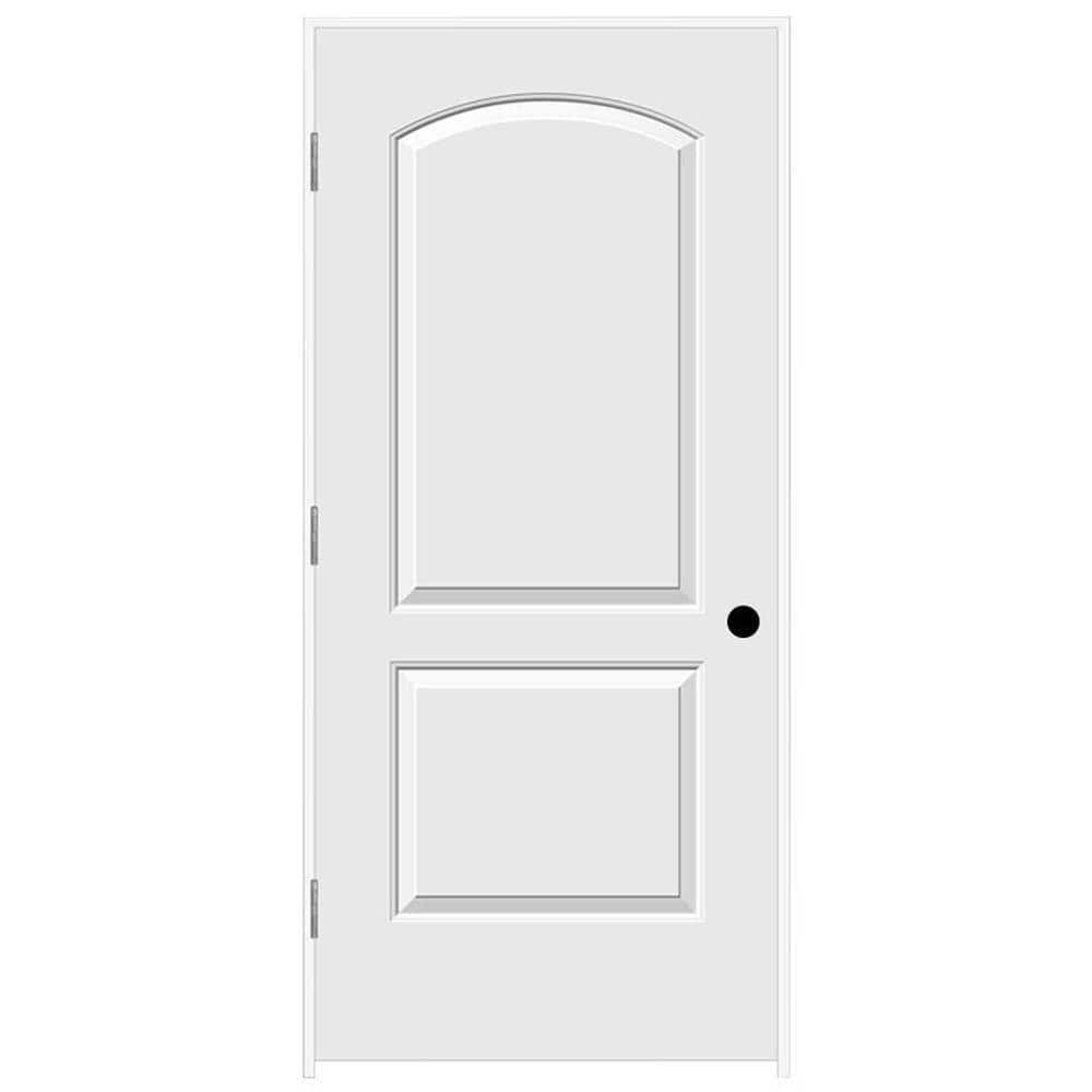 36 in. x 80 in. Caiman 2 Panel Right-Hand Solid Core Primed Molded Composite Single Prehung Interior Door