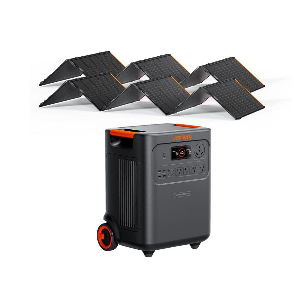 3600W/7200W Push Button Start Solar Generator HomePower 3600 Plus with 2-Pieces 500X Solar Panels