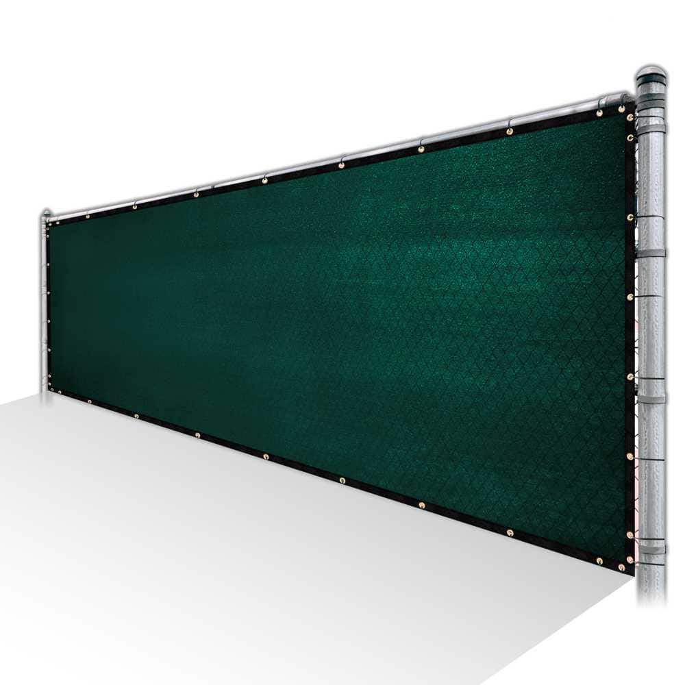 6 ft. x 12 ft. Green Privacy Fence Screen Mesh Fabric Cover Windscreen with Reinforced Grommets for Garden Fence