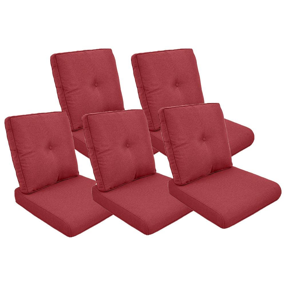 ArcoBay 22 in. x 25 in. x 4 in. 10-Piece Deep Seating Outdoor Lounge Chair Replacement Cushion Set in Red