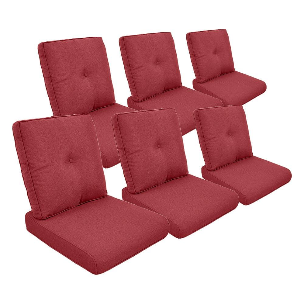 ArcoBay 22 in. x 25 in. x 4 in. 12-Piece Deep Seating Outdoor Lounge Chair Replacement Cushion Set in Red