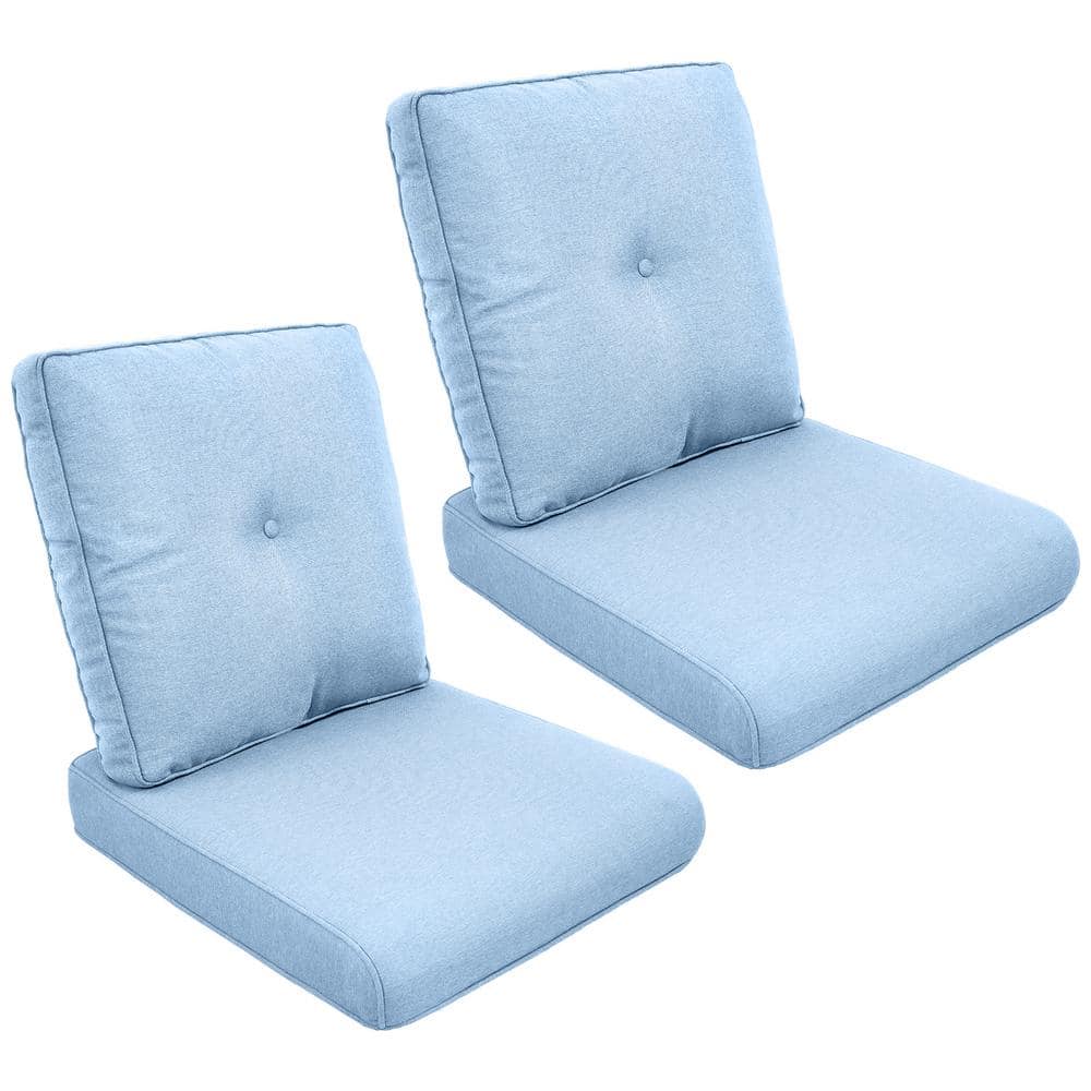ArcoBay 22 in. x 25 in. x 4 in. 4-Piece Deep Seating Outdoor Lounge Chair Replacement Cushion Set in Baby Blue