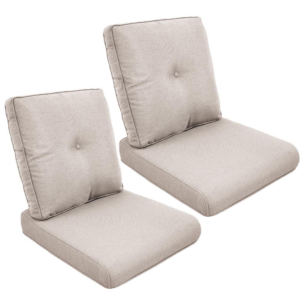 ArcoBay 22 in. x 25 in. x 4 in. 4-Piece Deep Seating Outdoor Lounge Chair Replacement Cushion Set in Beige