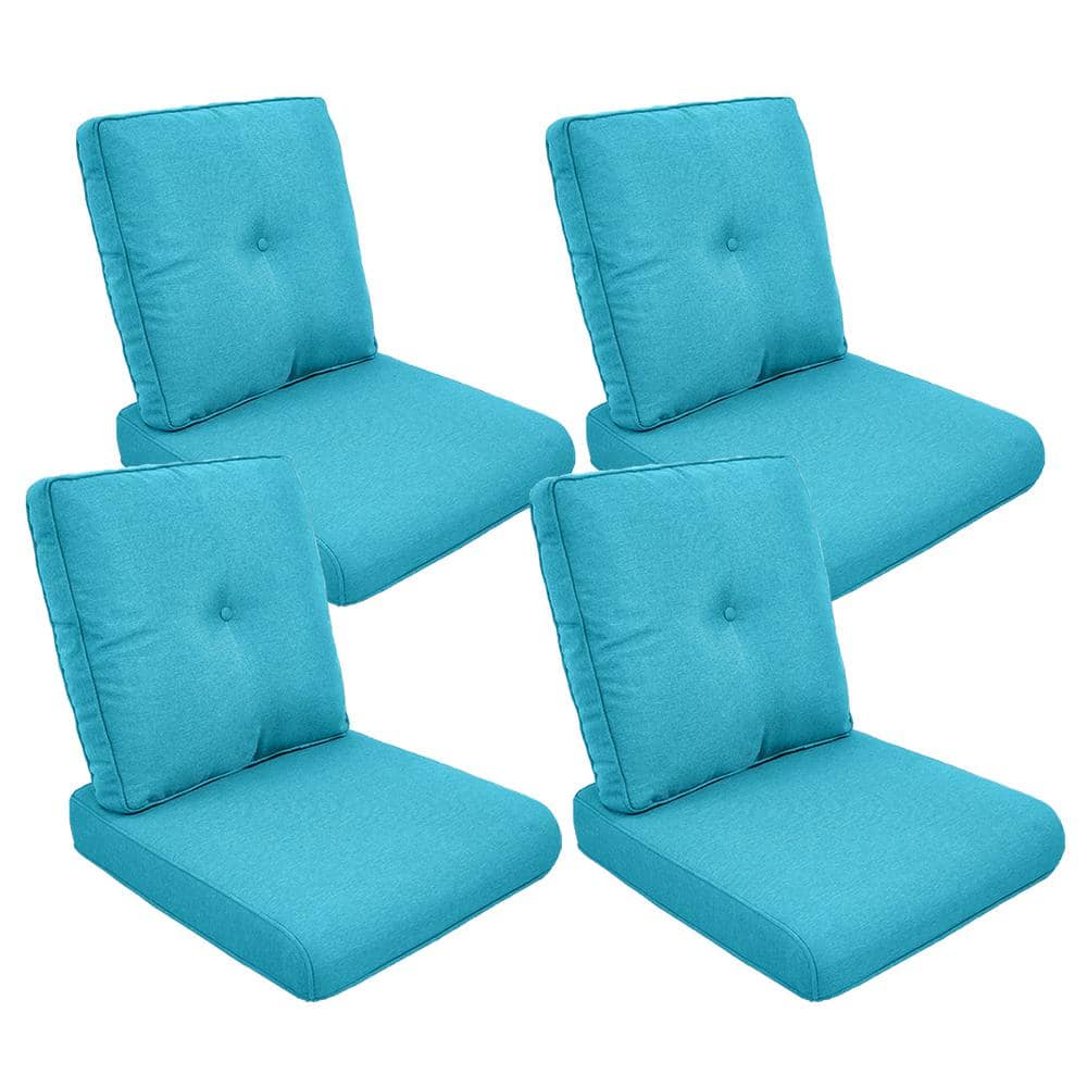ArcoBay 22 in. x 25 in. x 4 in. 8-Piece Deep Seating Outdoor Lounge Chair Replacement Cushion Set in Light Blue