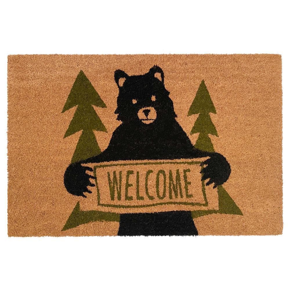 Bear Greeting Doormat, 17" x 29"