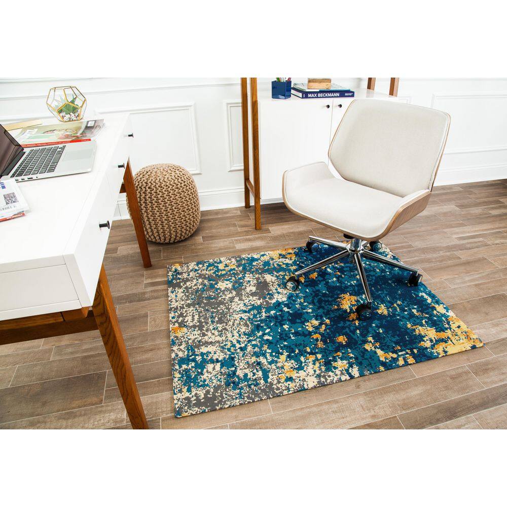 Bilbao Multi-Colored 48 in. x 36 in. Polyester Chair Mat