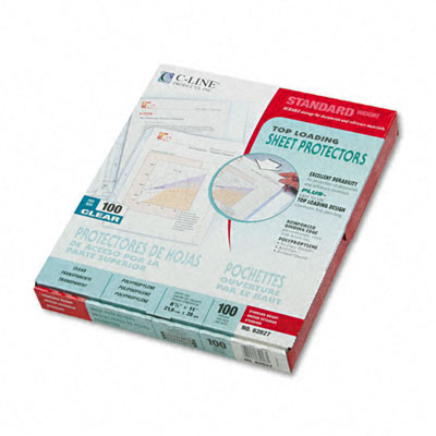 C-Line 62027 Top-Load Polypropylene Sheet Protectors Std Gauge Letter Clear 100/bx