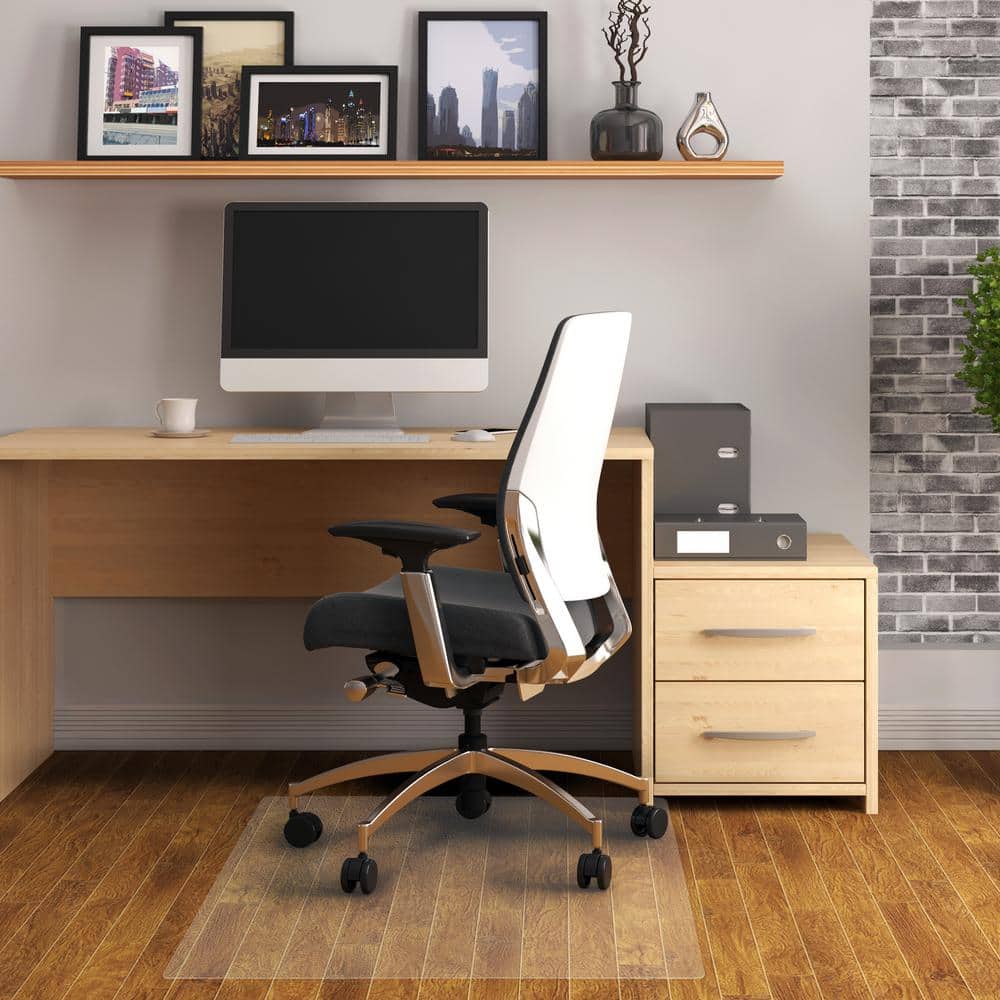 Clear 47 in. x 60 in. Vinyl Rectangular Indoor Chair Mat for Hard Floor