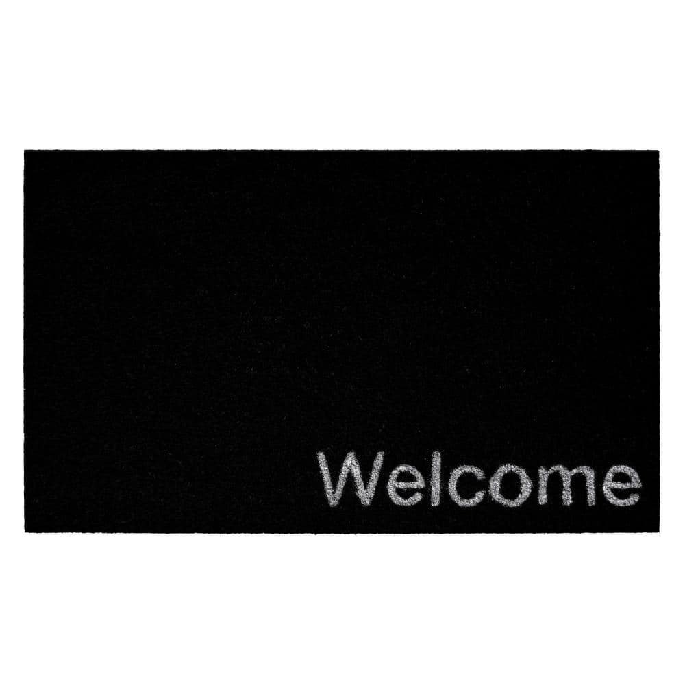 Collins Black Pastel Welcome Doormat, 24" x 36"