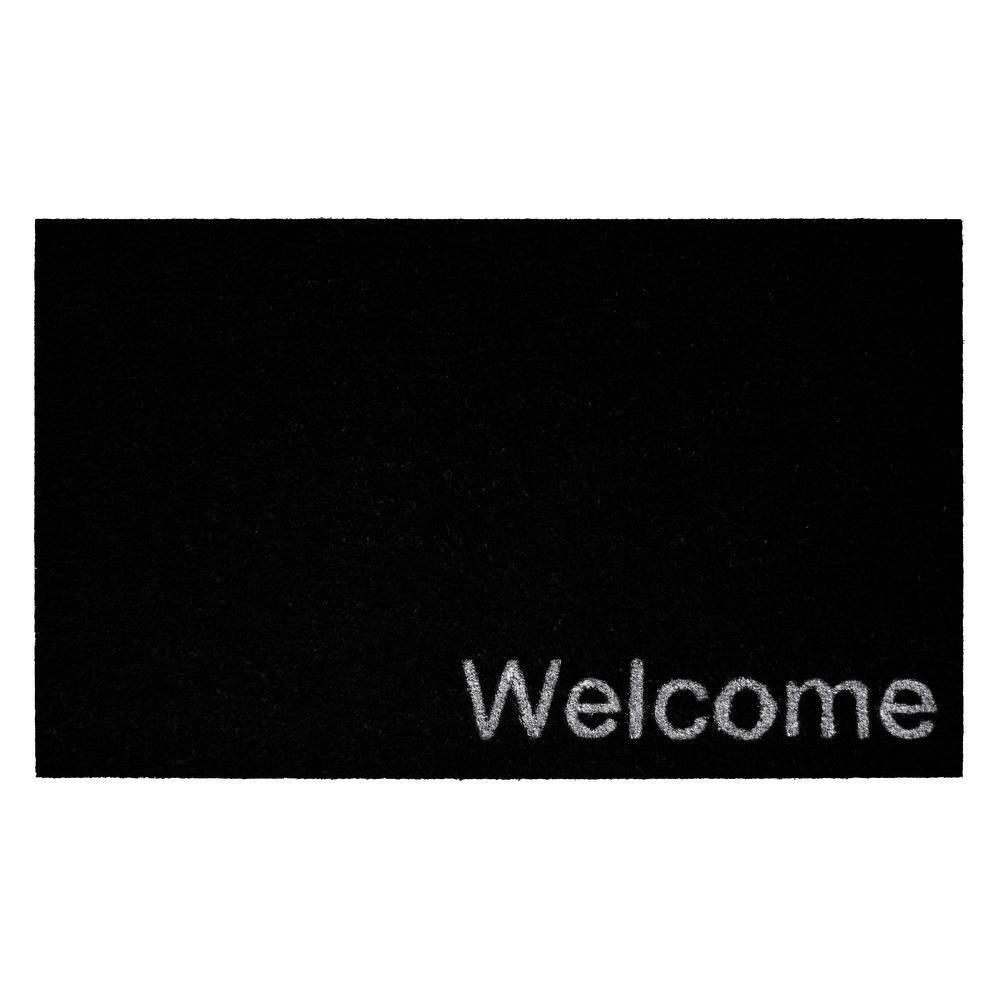 Collins Black Pastel Welcome Doormat,17" x 29"