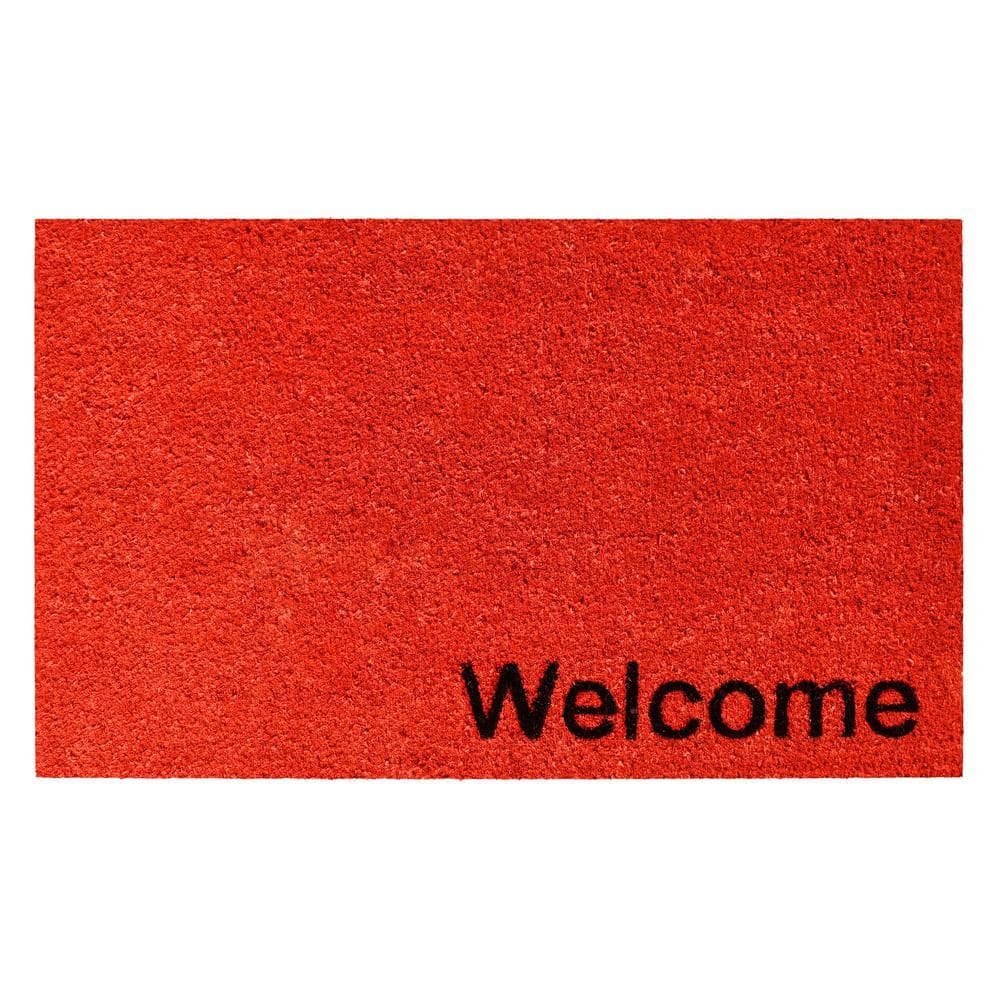 Collins Red Pastel Welcome Doormat, 24" x 36"