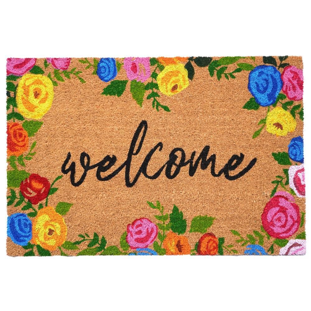 Colorful Roses Welcome Doormat 24" x 36"