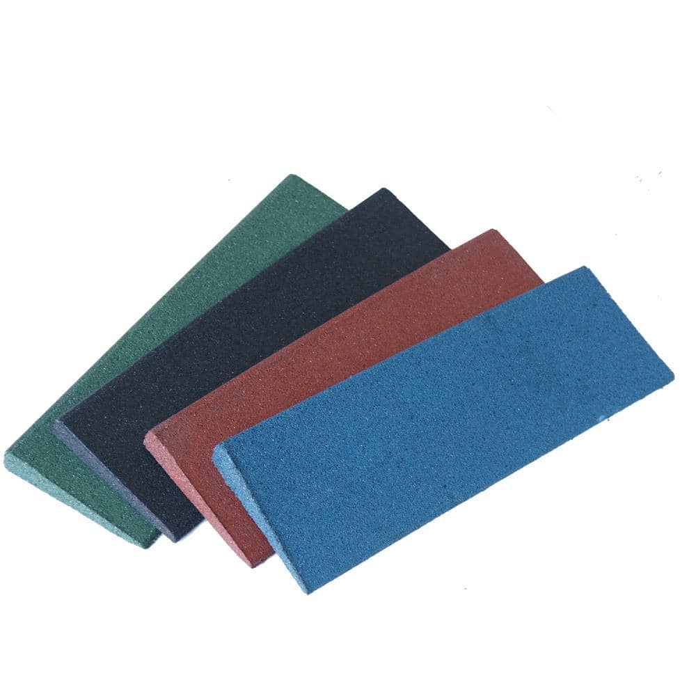 Eco-Sport 1 in. x 0.50 ft. W x 1.62 ft. L Blue Interlocking Rubber Flooring Ramp (1-Pack)