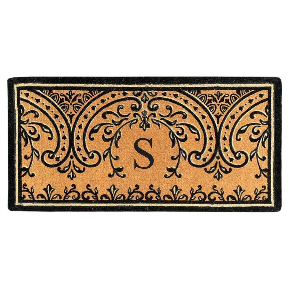 Heavy Duty Coir Easton 36 in. x 72 in. Monogrammed S Door Mat