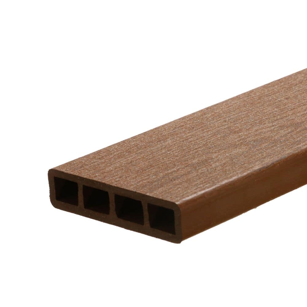 I.Dekk HD 1 in. x 5.5 in. x 12 ft. Rustic Red Solid Edge Composite Deck Board