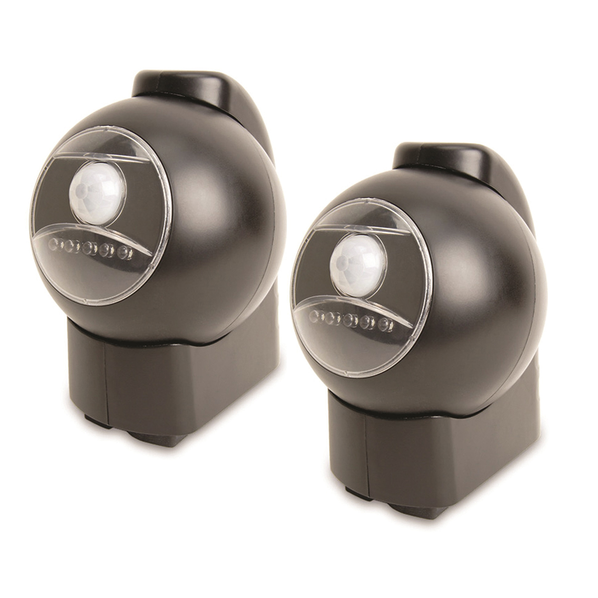 Linking Motion-Activated LED Outdoor Lights (Set of 2) - Black