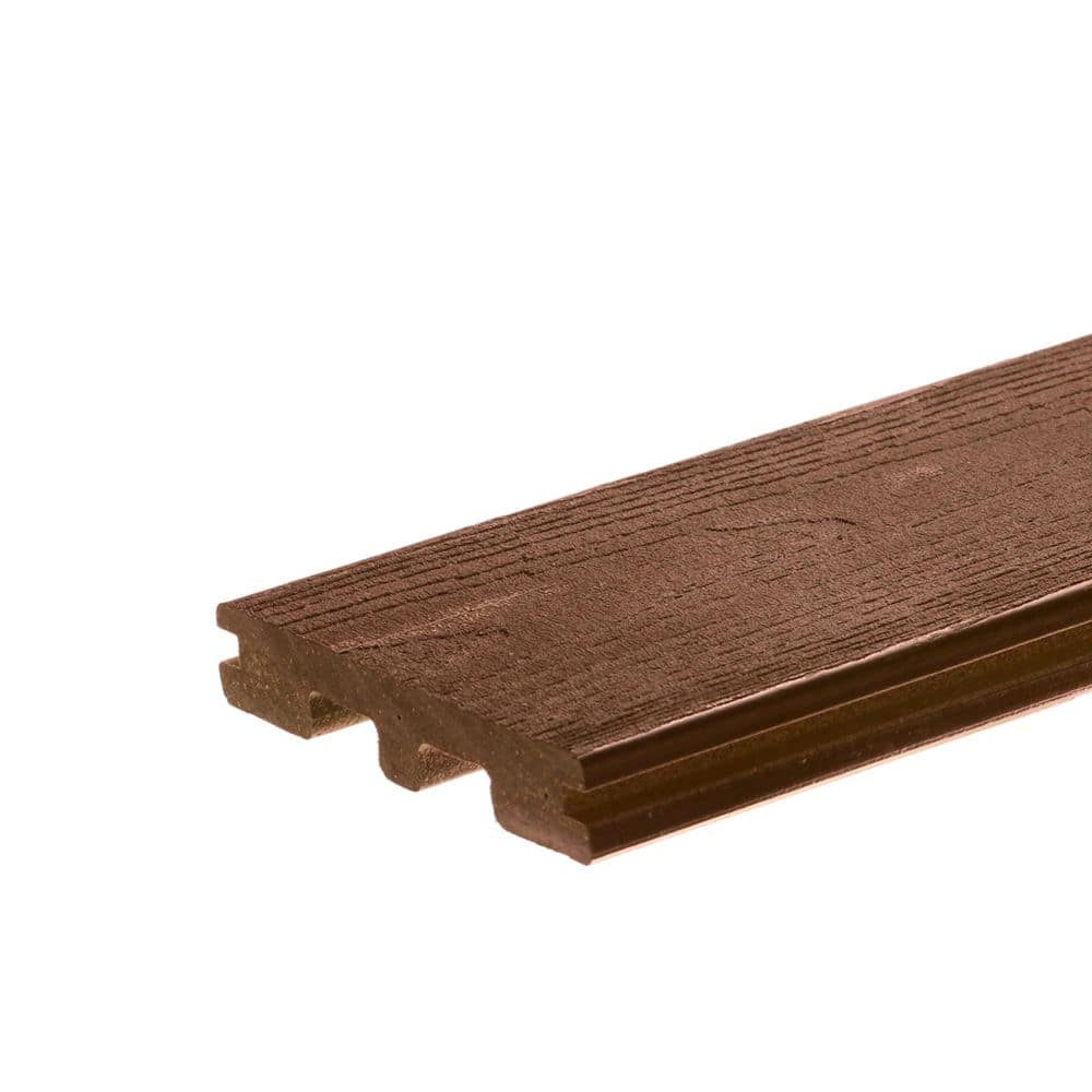 Optima LT Dekk 1 in. x 5.25 in. x 3 in. Tanned Leather Composite Deck Board Sample